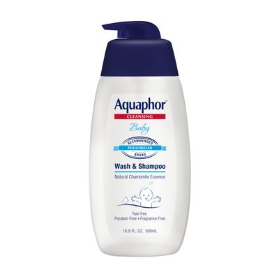 Aquaphor Baby Wash and Shampoo - Mild, Tear-free 2-in-1 Solution for Babys Sensitive Skin - 16.9 fl. oz. Pump