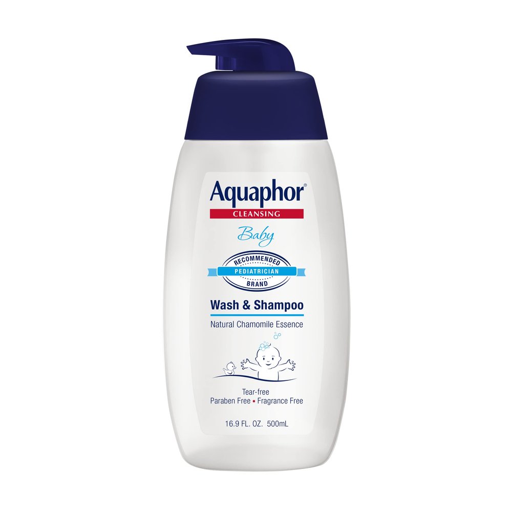 Aquaphor Baby Wash and Shampoo - Mild, Tear-free 2-in-1 Solution for Babys Sensitive Skin - 16.9 fl. oz. Pump