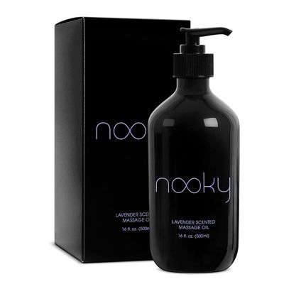 Nooky Massage Oil with Sweet Almond Oil, for Massaging 16 Ounce (Lavender)