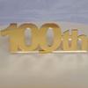 100th Cake Topper Gold Mirror - 10cm x 12cm inc spike view 1
