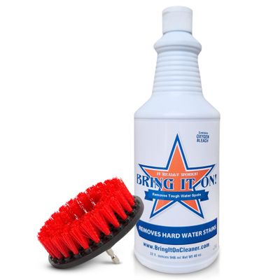 Bring It On Cleaner Water Spot Remover 32oz Plus 5 Inch Drill Scrub Brush
