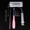 Airgoesin Tonsil Stone Removal Tool Lighted + Irrigation Syringe + Tonsillolith Tweezers Pliers (pink) view 1