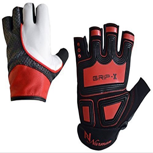 Norman Weight Lifting Body Building Wrist Support Gym Gloves Grip Training Fitness (XXL)