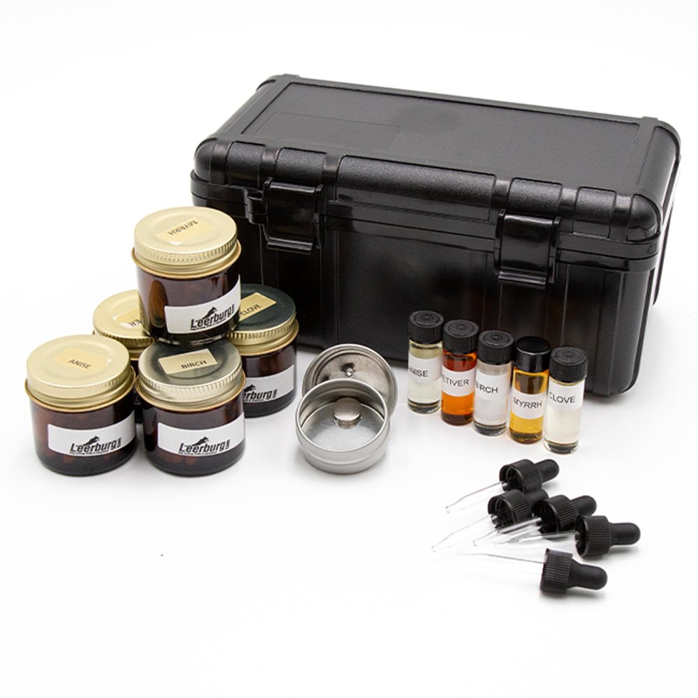 Leerburg UKC Nosework Kit  Civilian Scent Work Dog Training Set with Earth Magnet Boxes, Includes Anise, Birch, Clove, Myrrh & Vetiver Essential Oils