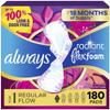 Always Radiant Feminine Pads for Women, Flexfoam Pads with Wings, Size 1, Regular Absorbency, Lightly Scented, 180 Count (6 Packs of 30) view 1