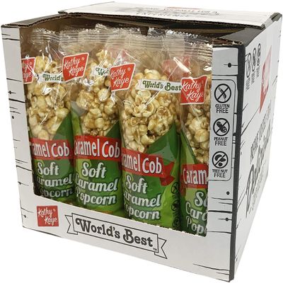 Caramel Cob Soft Caramel Popcorn  16 Individually Wrapped 2.5 oz Bars  Gluten-Free, Peanut & Tree Nut-Free  Microwaveable for Warm, Gooey Taste  Made in the USA  Classic Sweet Snack