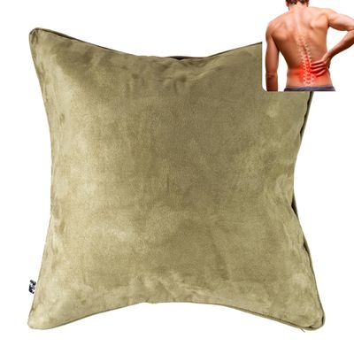 AJUVIA QiPillow - Pain Relieving Ergonomic & Orthopedic Back Lumbar & Posture Support Sitting Cushion for Chair, Couch, Bed | Versatile, Firm & Adjustable Orthopedic Seat Throw Pillow (Sage)