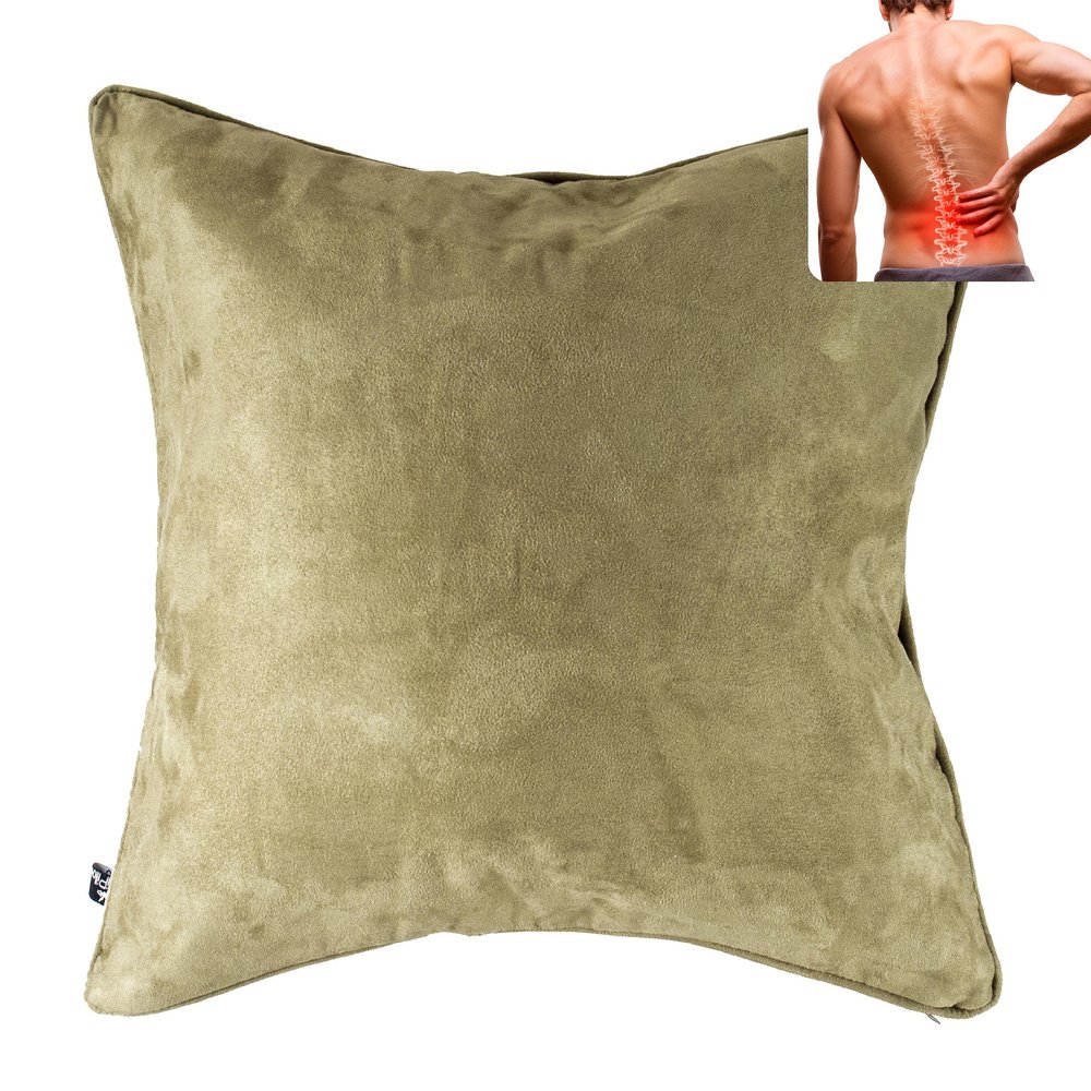 AJUVIA QiPillow - Pain Relieving Ergonomic & Orthopedic Back Lumbar & Posture Support Sitting Cushion for Chair, Couch, Bed | Versatile, Firm & Adjustable Orthopedic Seat Throw Pillow (Sage)
