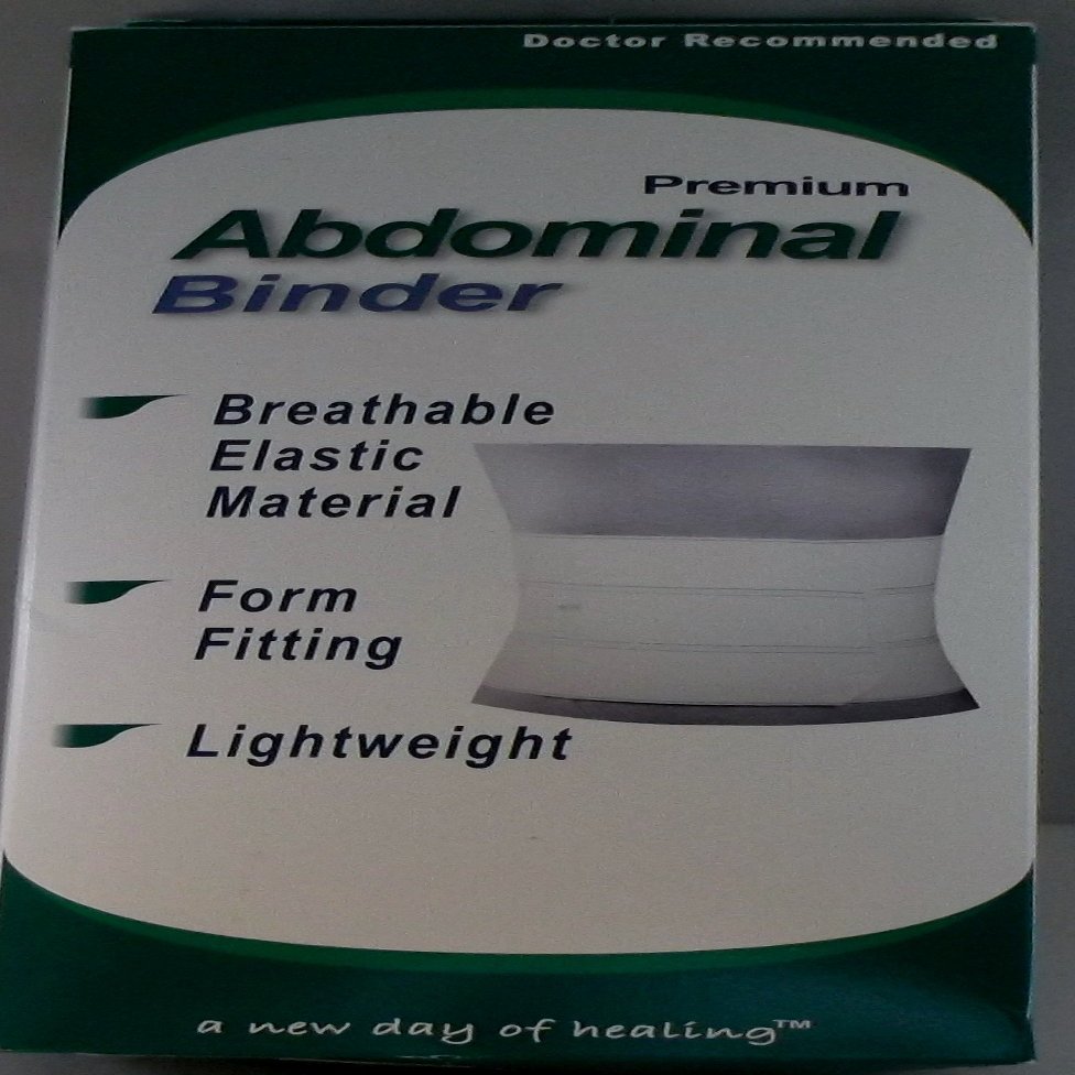 Advanced Orthopaedics 3 Panel Abdominal Binder, 9-inch High, Waist Circumference 45-inch - 62-inch, White