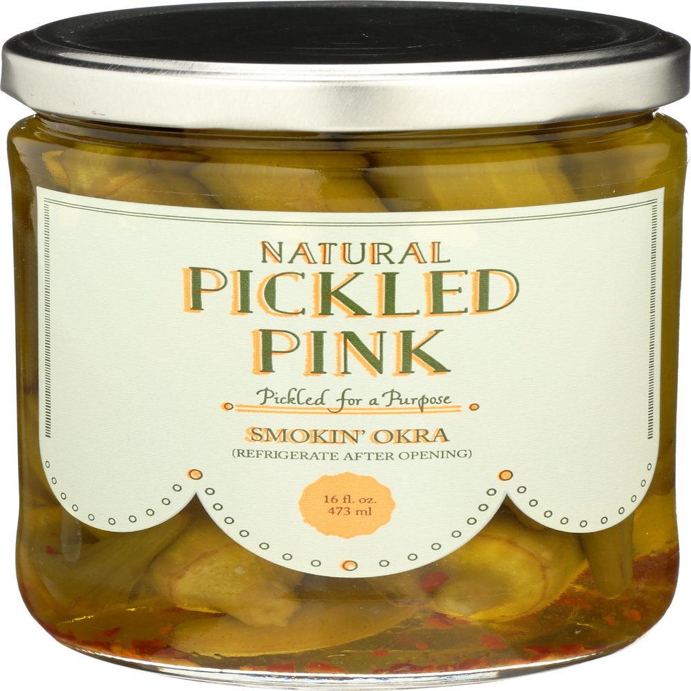 Pickled Pink Foods, Okra Pickled, 16 Fl Oz