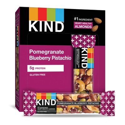 Bars, Pomegranate Blueberry Pistachio + Antioxidants, Gluten Free, Low Sugar, 48 Count