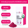 KOYAH - Organic Beet Powder (1 Scoop = 1/2 Beet): 30 Servings, Freeze-Dried Beetroot, Whole-Root Powder, Non-GMO, Vegan, Allergen-Free. Add to Water, Juice or Smoothies. view 3