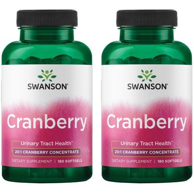 Swanson Cranberry - Supports Urinary Tract Health, Bladder Control, and Promotes Healthy Kidney Function - Supplement Made with 20:1 Juice Concentrate - (180 Softgels)