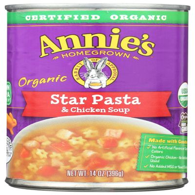 Annies Organic Star Pasta and Chicken Canned Soup, Ready To Serve, 14 oz (Pack of 8)