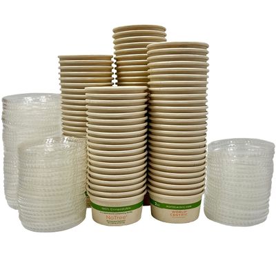 Outside the Box Papers 2 Ounce Souffle Cups and Lids - 100% Biodegradable and Compostable - 100 Pack