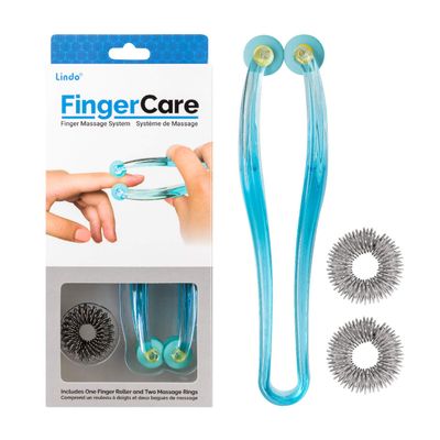 Lindo FingerCare Massager - Finger Massage System, Includes One Finger Roller and Two Massage Rings