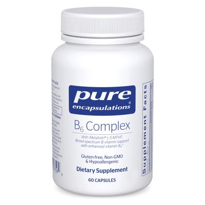 Pure Encapsulations B6 Complex - Supports Nervous System & Brain Health* - Includes B Vitamins - Contains Enriched Vitamin B6 - Non-GMO & Gluten Free - 60 Capsules