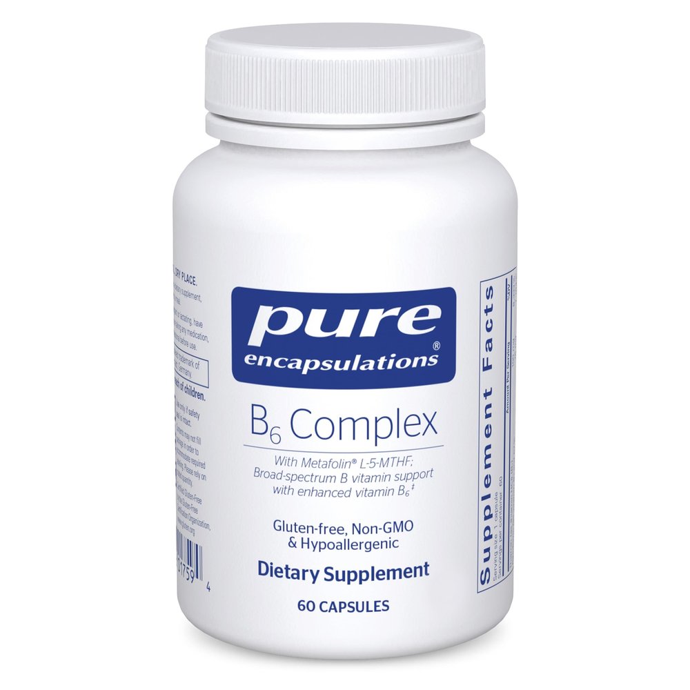 Pure Encapsulations B6 Complex - Supports Nervous System & Brain Health* - Includes B Vitamins - Contains Enriched Vitamin B6 - Non-GMO & Gluten Free - 60 Capsules