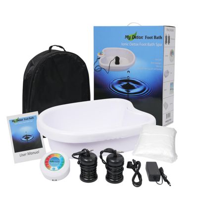 Ionic Detox Foot Bath Cleanse Spa with Basin 100 Liners and Two Round Arrays