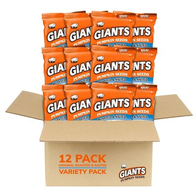 GIANTS Pumpkin Seeds - Pumpkin Seeds in Shell, Roasted and Salted, Whole with Shell, High Protein Snack with 15g Protein Per Serving - 5.15 oz