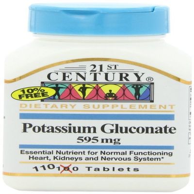 21st Century Potassium 99mg Tablets, Mineral Supplement, 110 Count (6 Pack)
