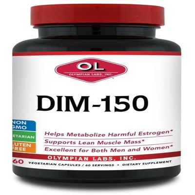 Olympian Labs DIM Diindolylmethane Supplement 150mg, 60 Caps Metabolize Estrogen Level, Prostate, Uterine, Cervical Health