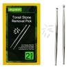Airgoesin 2pcs Tonsil Stone Removal Pick Tonsillolith Premium Tool Stainless Steel Oral Cleaner with 10 Soft Silicone Caps view 1