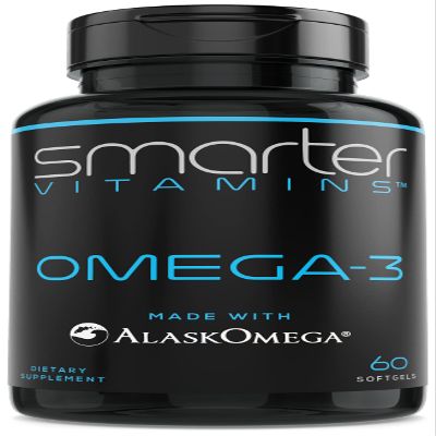 SmarterVitamins Omega 3 Fish Oil, Strawberry Flavor, Burpless, Tasteless, 2000mg, DHA EPA Triple Strength, Made with AlaskOmega