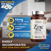 Zinc 50mg [High Potency] Supplement - Immune Support System from Natural Zinc (Oxide/Citrate) 100 Tablets, Made by Natures Potent. view 2