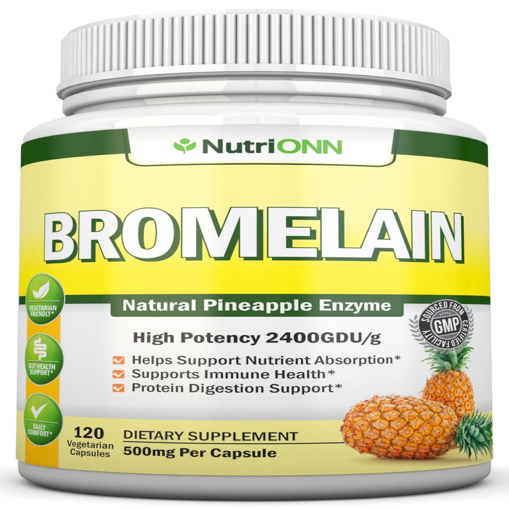Bromelain - 500mg - 2400 GDU - 120 Vegetable Capsules - Pure Pineapple Enzyme Extract - Supports Digestion and Nutrient Absorption - Great for Immune Health