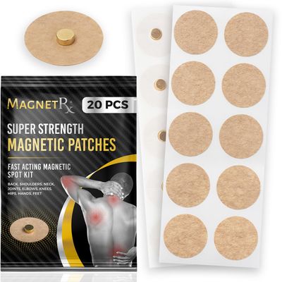 MagnetRX Magnetic Acupressure Patches - 3,500 Gauss Ultra Strength Healing Magnets for The Body - Acupressure Magnets Patch (20 Pack)