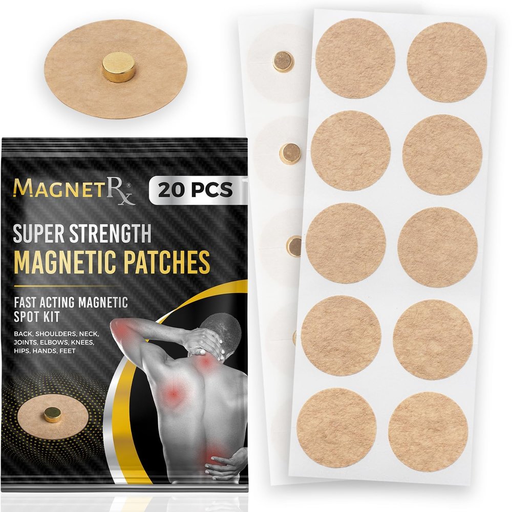 MagnetRX Magnetic Acupressure Patches - 3,500 Gauss Ultra Strength Healing Magnets for The Body - Acupressure Magnets Patch (20 Pack)