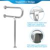 Handicap Rails Grab Bars Bathroom Toilet Safety Rails Support for Elderly Seniors Handicap Toilet Rails Support Assist Stainless Steel Grab Bars for Bathroom Shower Safety Bars Handrails view 4