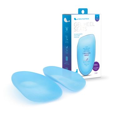Heel That Pain Gel Heel Seats Insoles for Plantar Fasciitis, Heel Pain, and Heel Spurs - Patented Fascia-Bar Orthotic Heel Cups - Soft Gel, Large (Women's 10.5-13, Men's 8.5-12)