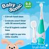 brush-baby BabySonic Infant and Toddler Electric Toothbrush for Ages 0-3 Years - Smart LED Timer and Gentle Vibration Provide a Fun Brushing Experience - Includes 2 Sensitive Brush Heads (Teal) view 2
