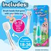 brush-baby BabySonic Infant and Toddler Electric Toothbrush for Ages 0-3 Years - Smart LED Timer and Gentle Vibration Provide a Fun Brushing Experience - Includes 2 Sensitive Brush Heads (Teal) view 3