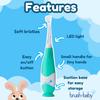 brush-baby BabySonic Infant and Toddler Electric Toothbrush for Ages 0-3 Years - Smart LED Timer and Gentle Vibration Provide a Fun Brushing Experience - Includes 2 Sensitive Brush Heads (Teal) view 4