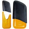 3 Finger cigar leather case - Black and Yellow- genuine Italian leather view 1
