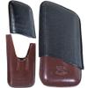 3 Finger cigar leather case - Black and Burgundy- genuine Italian leather view 1