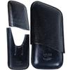 3 Finger cigar leather case - Black - genuine Italian leather view 1