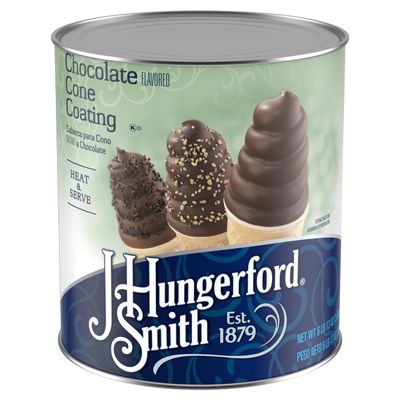 J Hungerford Smith Chocolate Cone Coating Heat And Serve, 109 Oz Can, 6 Pack