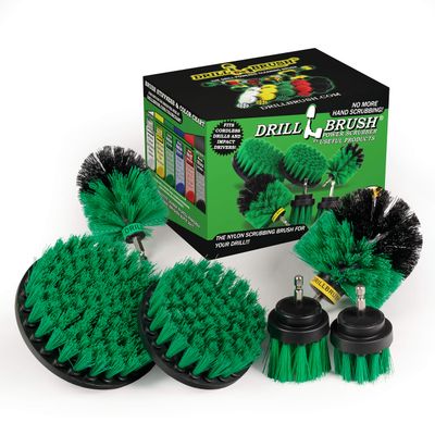 Cleaning Supplies - Kitchen Accessories - The Ultimate Kitchen Drill Brush Attachment Kit - Crock Pot - Cast Iron Skillet - Countertops - Cooktop - Oven - Sink - Backsplash - Trash Can  Flooring