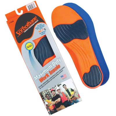 Sorbothane Maximum Duty Work Insoles, Blue, 10.5-11.5 Women/8-9 Men