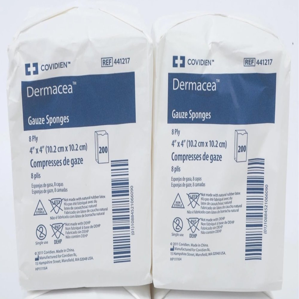 Covidien Dermacea 4 x 4 inch Gauze Sponge 8 Ply, Sterile (Pack of 100)