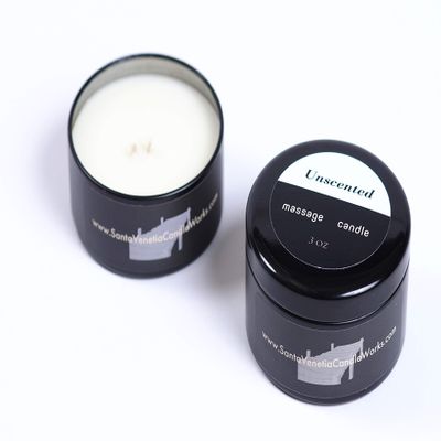 100% Natural - Hand Poured in the U.S. Pure Soy Massage Candle (Unscented)