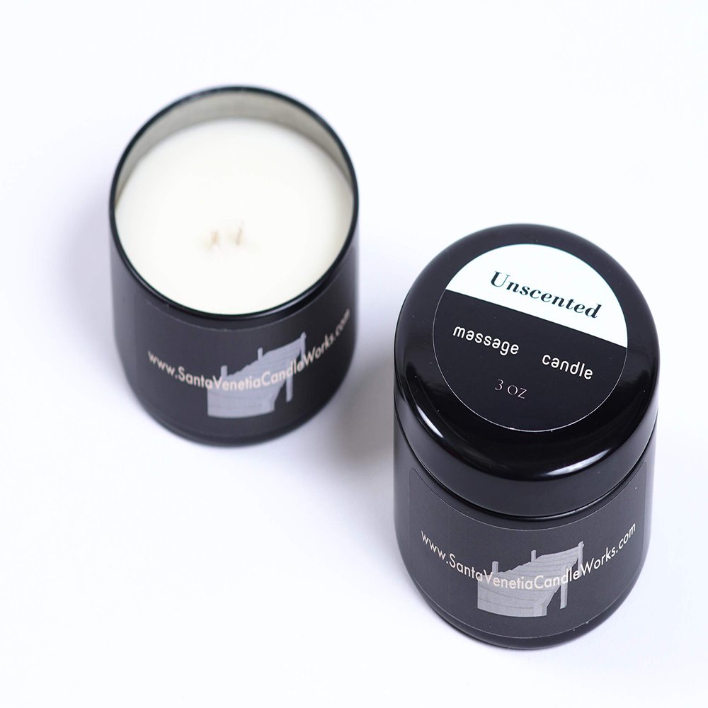 100% Natural - Hand Poured in the U.S. Pure Soy Massage Candle (Unscented)