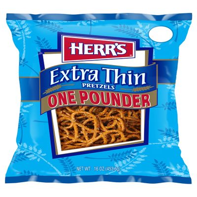 Herrs Extra Thin Pretzels, 16 Ounce (Pack of 9)