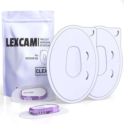 Lexcam Adhesive Patches Compatible with Dexcom G6  Pack of 20  Waterproof, Clear Overpatches for Continuous Glucose Monitoring, Stays Secure for 10+ Days, Sensor is NOT Included.
