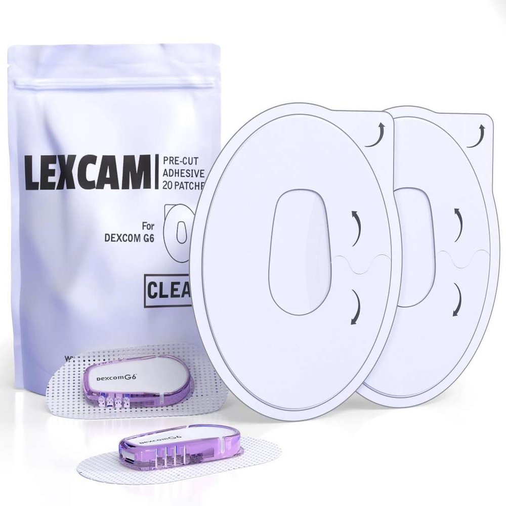 Lexcam Adhesive Patches Compatible with Dexcom G6  Pack of 20  Waterproof, Clear Overpatches for Continuous Glucose Monitoring, Stays Secure for 10+ Days, Sensor is NOT Included.