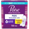 Poise Incontinence Pads and Postpartum Incontinence Pads, 6 Drop Ultimate Absorbency, Regular Length, 56 Count (Pack of 2), Packaging May Vary view 1
